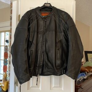 Leather motorcycle jacket